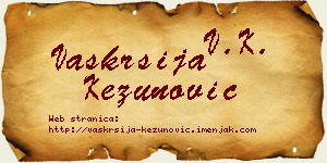 Vaskrsija Kezunović vizit kartica